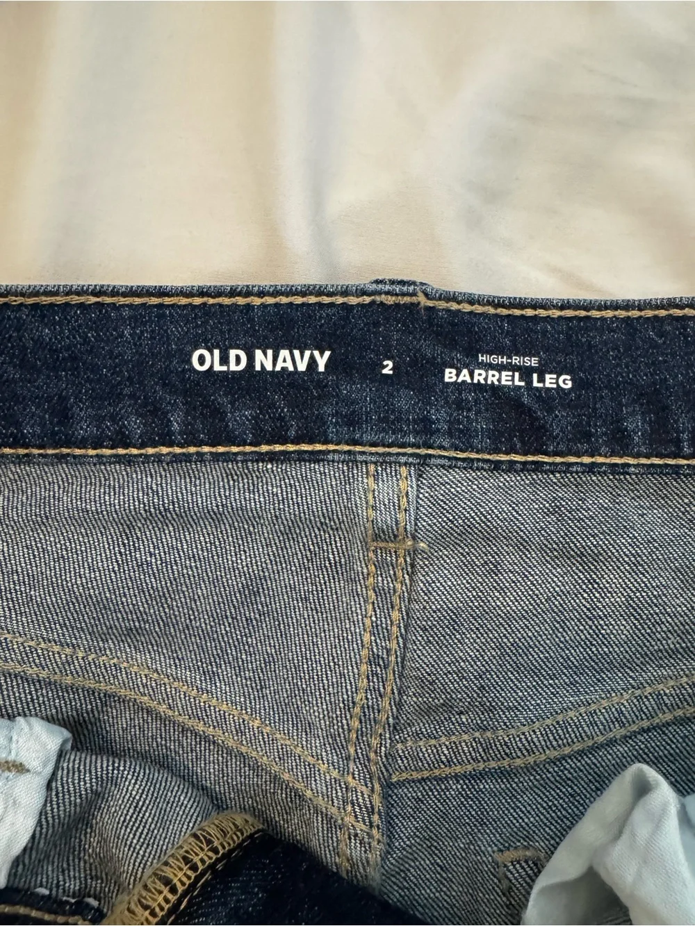 Old Navy Dark Blue Floral barrel Jeans